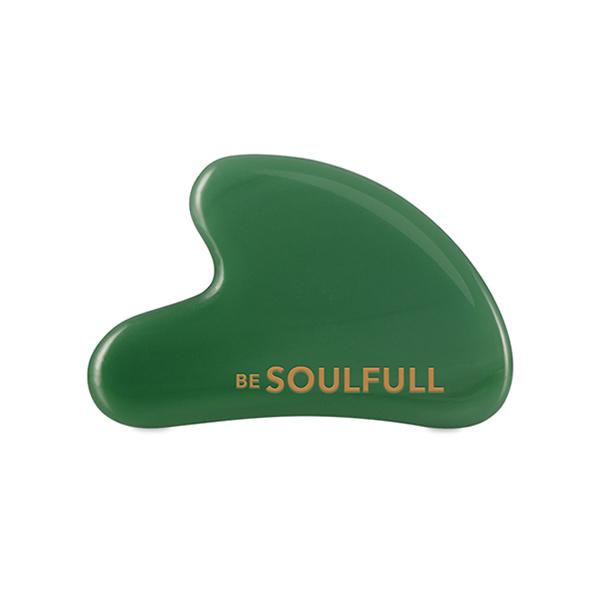 Netmeds | Be Soulfull Gua Sha Jade Face Massaging Stone - Natural Green 155 gm