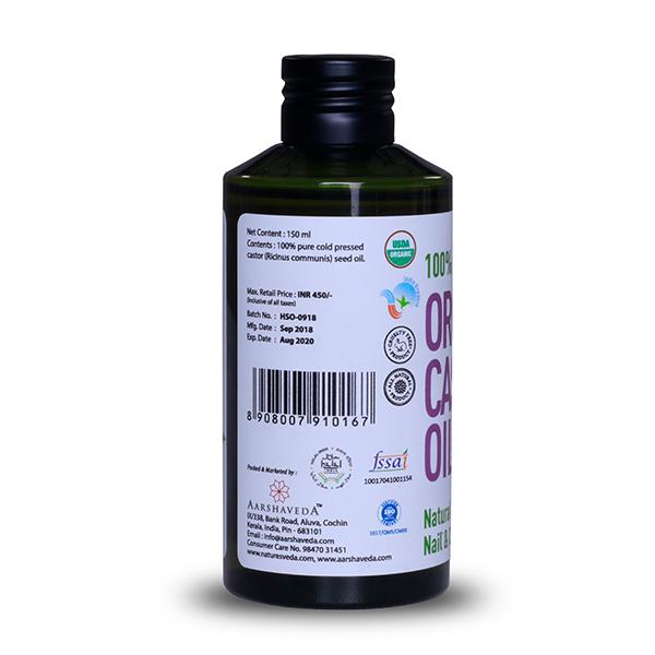 Nature's Veda Organic Castor Oil 150 ml - Personal Care (Ayush)