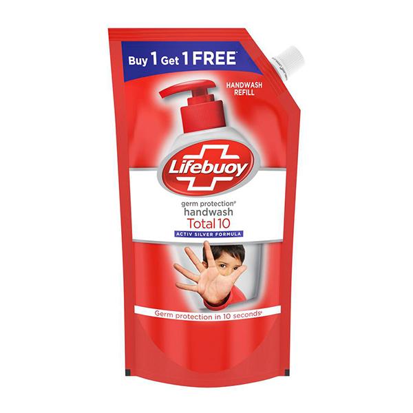 Netmeds | Lifebuoy Total 10 Germ Protection Handwash Refill 750 ml (Buy 1 Get 1 Free)