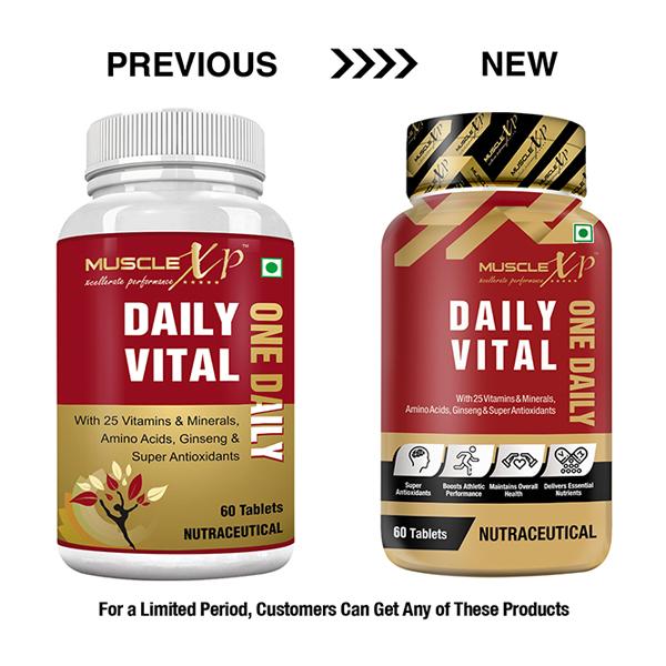 MuscleXP Daily Vital (One Daily) Multi Vitamin Tablets 60's - Multi-Vitamins