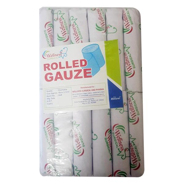 Netmeds | Wellness Surgical Rolled Gauze Bandage (10 cm x 3 mtr) 12's