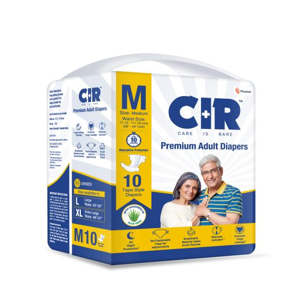 Netmeds | CIR Premium Adult Diapers - Tape (M) 10's