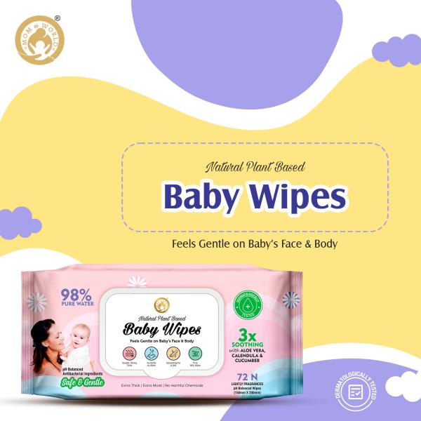 Mom & World Baby Wipes - Aloe vera Calendula & Cucumber 72's - Diapers & Wipes