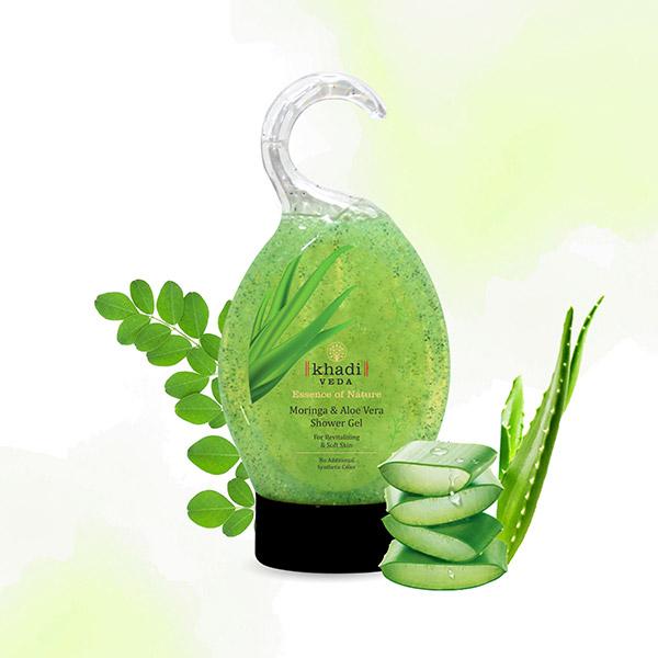 Khadi Veda Revitalizing Shower Gel - Moringa and Aloe Vera 175 ml - Shower Gels & Body Wash