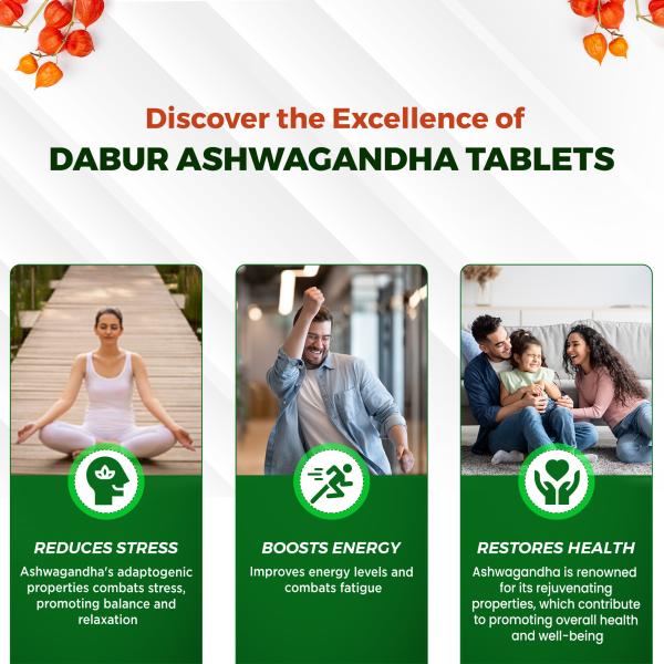 Dabur Ashwagandha Tablets 60's (Free 20's Tablets) - Ashwagandha