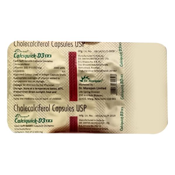 CALCIQUICK D3 2k Capsule 10's - Supplements-Vit