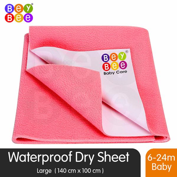 Netmeds | BeyBee Baby Care Waterproof Bed Protector Sheet - Salmon Rose (L) 1's