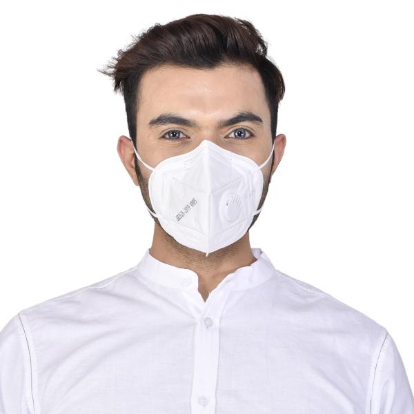 KN95 Face Mask With One Valve (Adult Free Size) - White (Pack of 1) - Face Mask