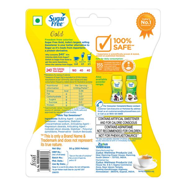 Sugar Free Gold Pellet 500's - Sugar Substitute