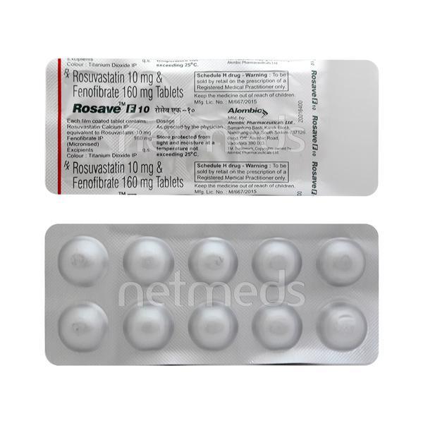 Rosave F 10mg Tablet 10'S - High Cholesterol-Dys