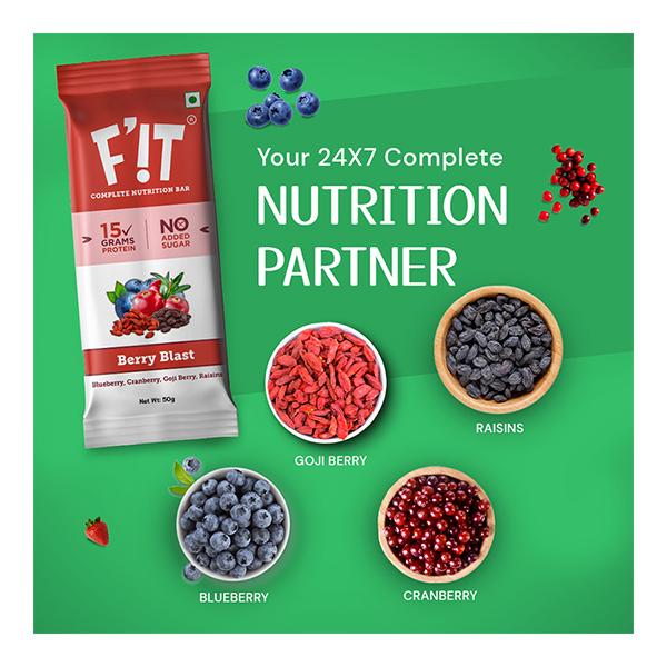 F'iT Complete Nutrition Bar - Assorted Pack (Pack of 6 x 50 gm) - Nutritional Bars