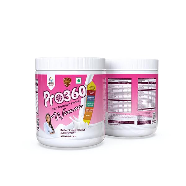 Pro360 Women Nutritional Powder - Butterscotch Flavour 250 gm - Daily Health Drinks