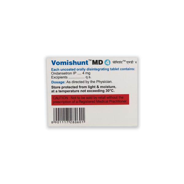 VOMISHUNT MD 4 Tablet 10's - Vomitting/Emesis-Ant