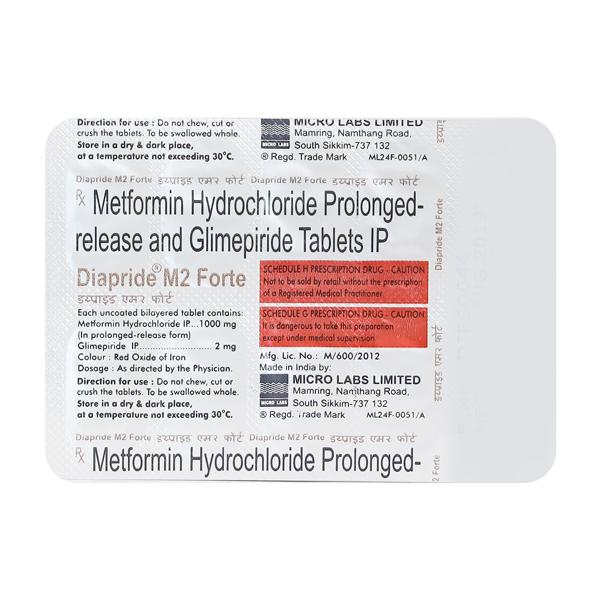 Diapride M2 Forte Tablet 10'S - Diabetes-Ant