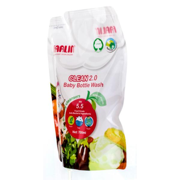 Farlin Clean 2.0 Baby Bottle Wash Liquid Refill Pack 700 ml - Baby Safety