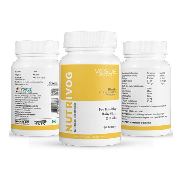 Vogue Wellness Nutrivog Tablet (Pack of 2 x 60's) - Hair & Skin