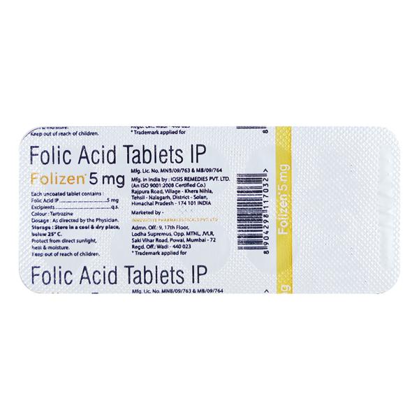FOLIZEN 5mg Tablet 10's - Iron Supplement/Anaemia-Vma