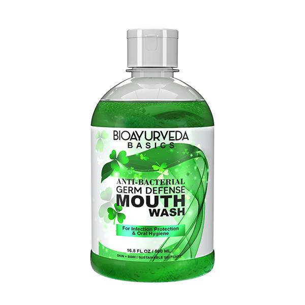 Netmeds | Bioayurveda Basics Anti-Bacterial Germ Defense Mouth Wash 500 ml