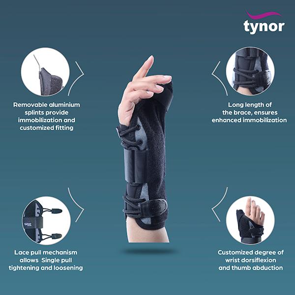 Tynor Wrist Splint with Thumb (M) (E 44) - Hand/Wrist Supports