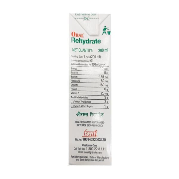 Orsl Rehydrate New ORANGE FLAVOUR Liquid 200ml - Supplements-Sup