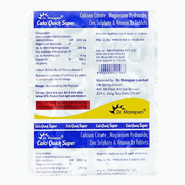 CALCIQUICK SUPER Tablet 15's - Supplements-Cal