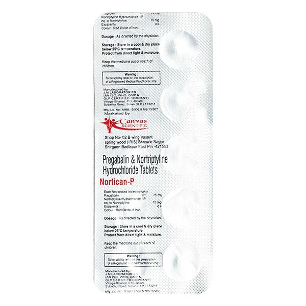 NORTICAN P Tablet 10's - Neuropathic Pain-Dru