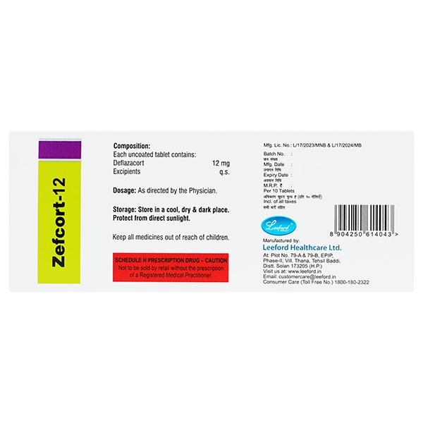 ZEFCORT 12 Tablet 10's - Hormonal Therapy-Imm