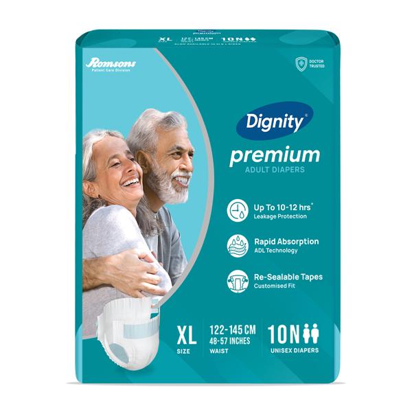 Netmeds | Dignity Premium Adult Diapers (XL) 10's