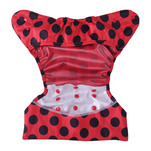 Bumberry Reusable Diaper Cover with 1 Natural Bamboo Cotton Insert - Lady Bug - Diapers & Wipes