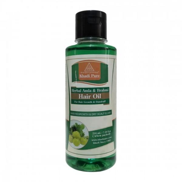 Khadi Pure Herbal Hair Oil - Amla & Brahmi 210 ml - Hair Oils