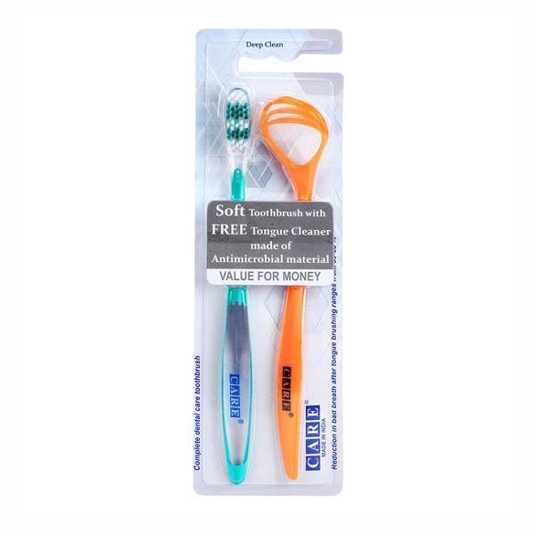 Care Deep Clean Toothbrush with Tongue Cleaner - Toothbrushes