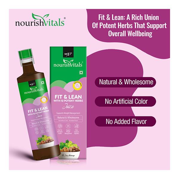 NourishVitals Fit & Lean with 12 Potent Herbs Juice 500 ml - Ayurvedic Juices