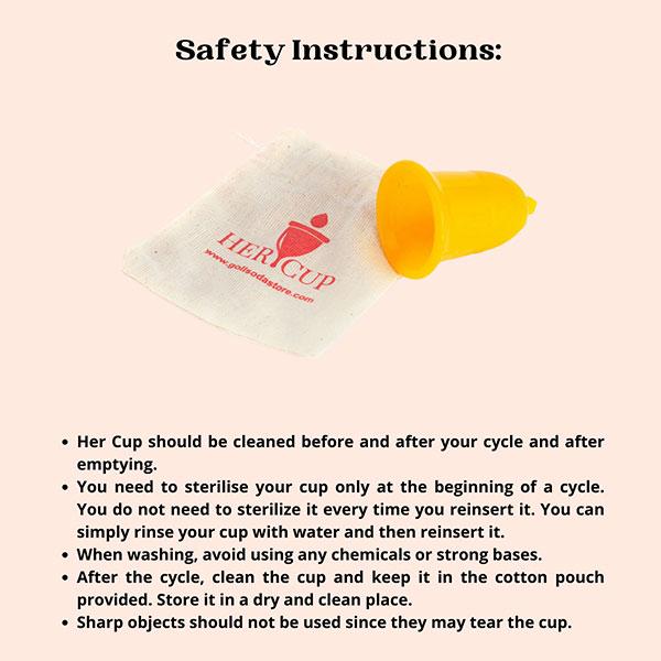 Goli Soda Her Cup Reusable Menstrual Cup for Women - Yellow 1's - Menstrual Cups