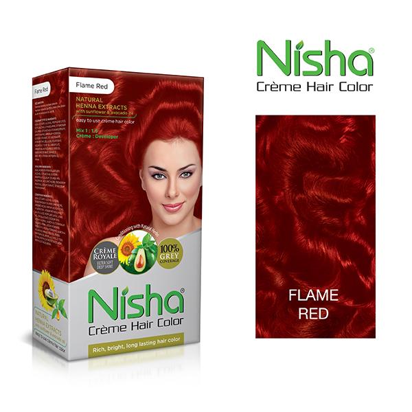 Nisha Creme Hair Color - Flame Red 60 gm - Crème