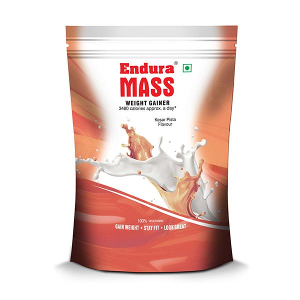 Endura Mass Weight Gain Powder - Kesar Pista Flavour 907 gm - Weight Gain