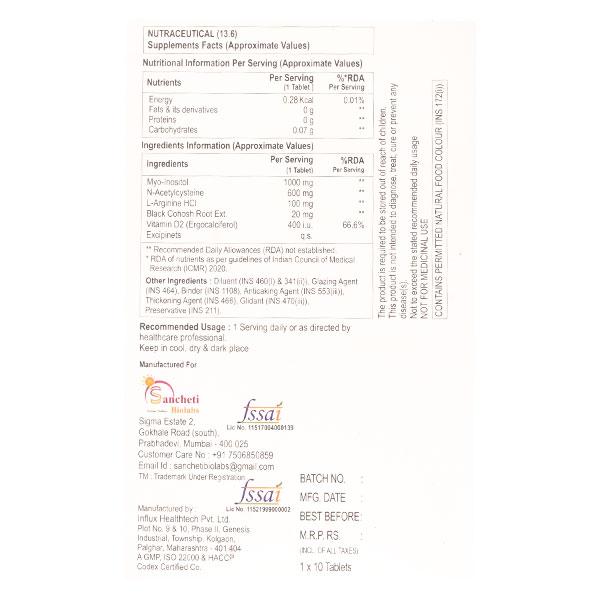 MYSITOL Tablet 10's - Supplements-Vam