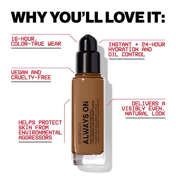 Smashbox Always On Skin-Balancing Foundation With Hyaluronic Acid & Adaptogens - L20-O 30ml - Foundation