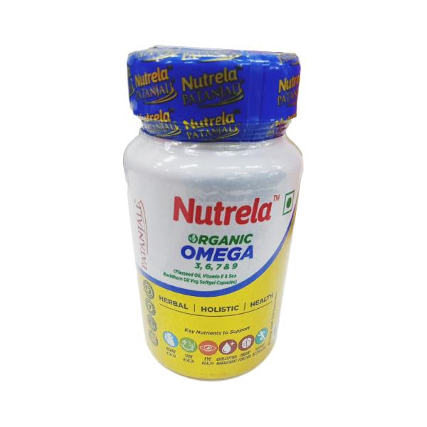 Patanjali Nutrela Organic Omega 3,6,7,9 Veg. Soft Gel Capsule 60's - Speciality Medicines