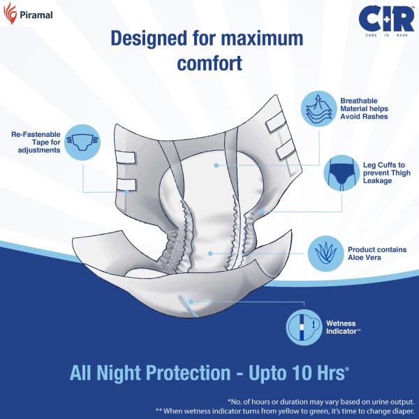 CIR Premium Adult Diapers - Tape (XL) 10's - Adult Diapers & Pads