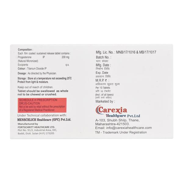 GESTOCARE SR 200 Tablet 10's - Hormonal Therapy-Oes