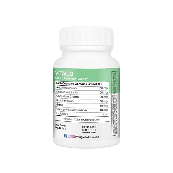 VitaGreen VitAcid Capsules 30's - Herbal Dietary Supplement