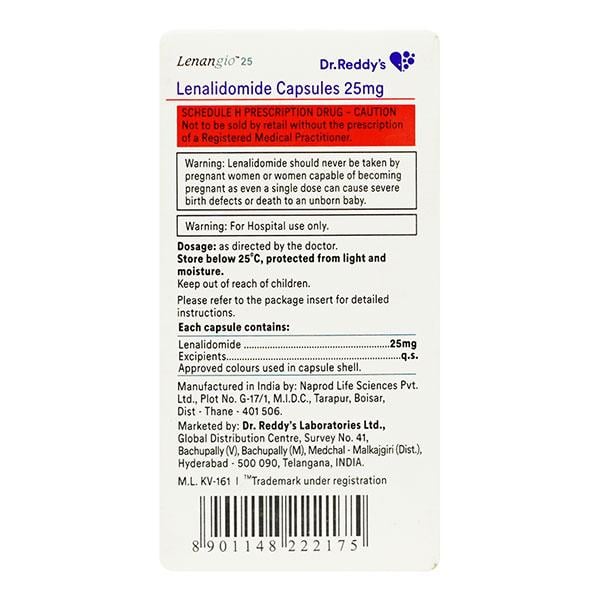 Lenangio 25mg Capsule 10'S - Cancer Oncology-Cyt