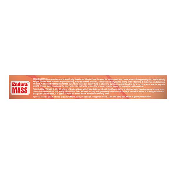 Endura Mass Weight Gain Powder - Kesar Pista Flavour 907 gm - Weight Gain