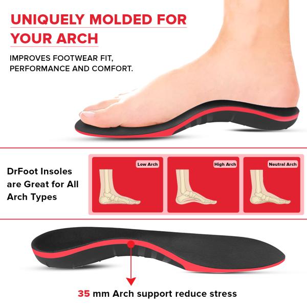 Dr Foot High Arch Support Insole Pair (L) 1's - Manicure & Pedicure Kits