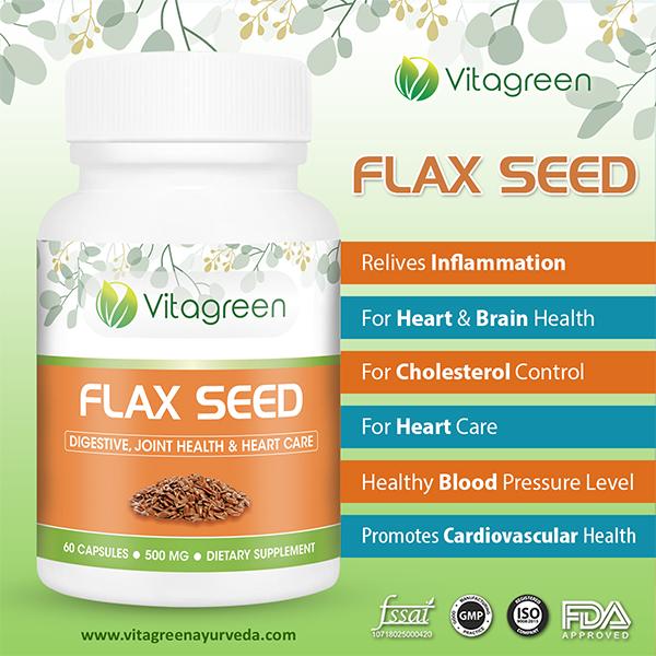 VitaGreen Flax Seed Capsules 60's - Herbal Dietary Supplement