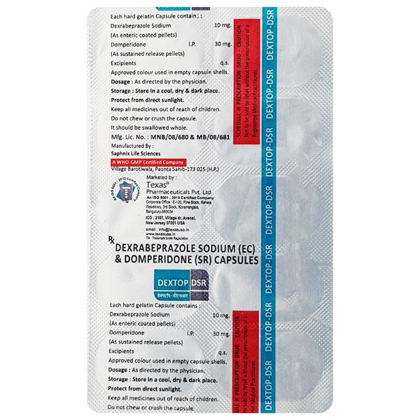 DEXTOP DSR Capsule 10's - Ulcer/Reflux/Flatulence-Aaa