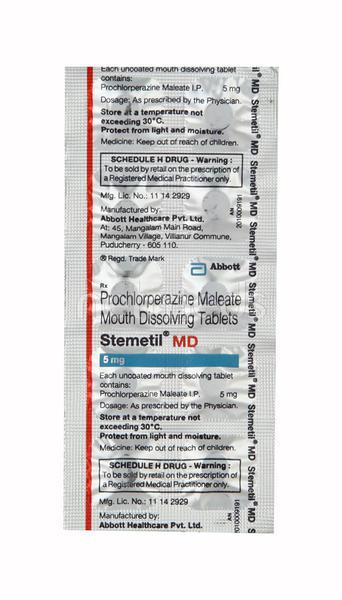 Stemetil MD Tablet 10'S - Vomitting/Emesis-Ant