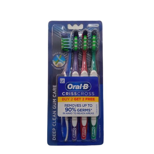 Netmeds | Oral B CrissCross Deep Clean Gum Care Toothbrush - Medium (Buy 2 Get 2 Free) 1's