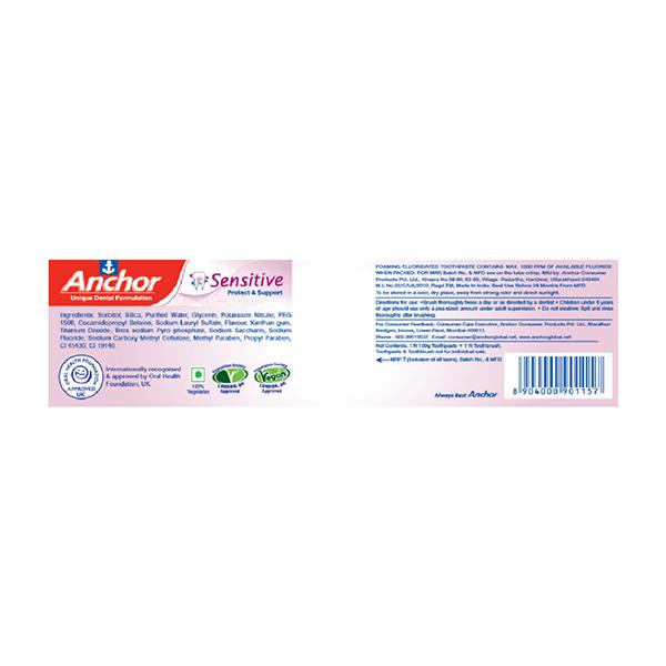 Anchor Sensitive Toothpaste 100 gm + Free Sensitive Toothbrush 1's - Toothpaste