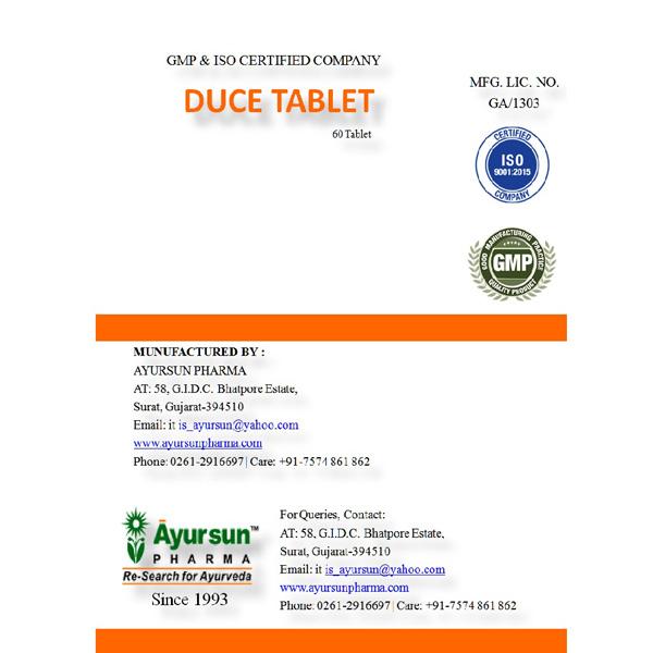 Ayursun Duce Tablet 60's - Speciality Medicines
